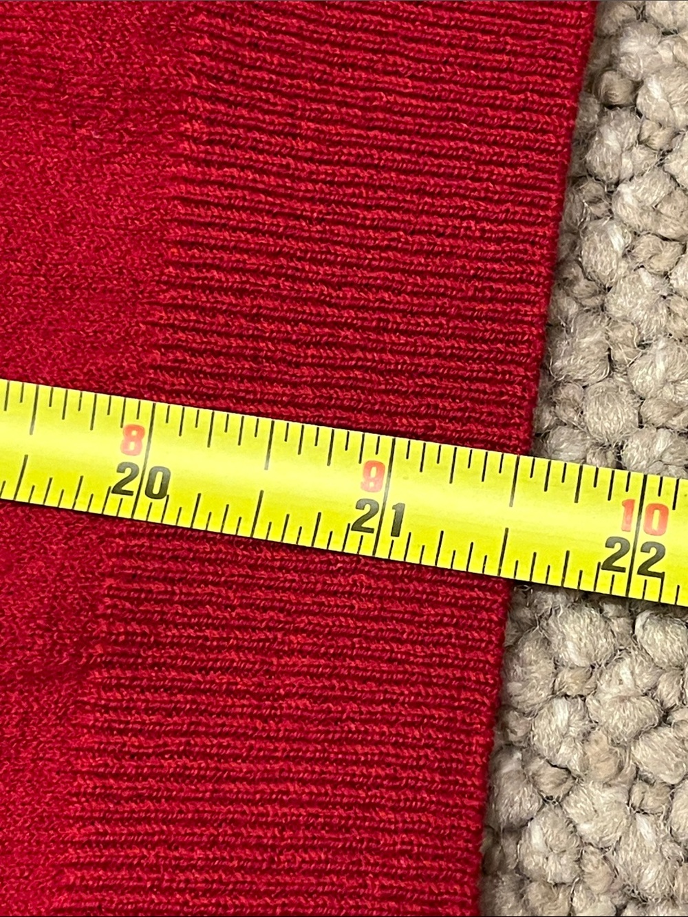 Women’s Beautiful Red Wool Sweater with Rhinestone Buttons - Picture 13 of 13